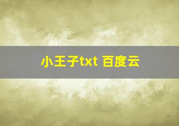 小王子txt 百度云